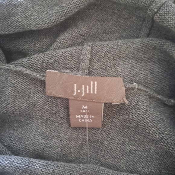 J. Jill Grey Long Sleeve Knit Turtle Neck Knee / Midi Length Sweater Dress - M - Picture 9 of 9